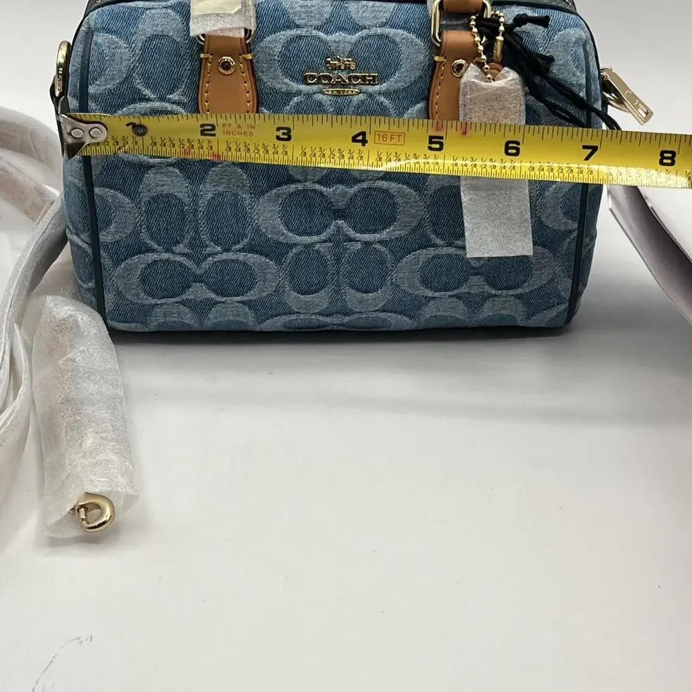 COACH Mini Rowan Crossbody Bag Signature Denim Logo Handbag CDQ36 NWT